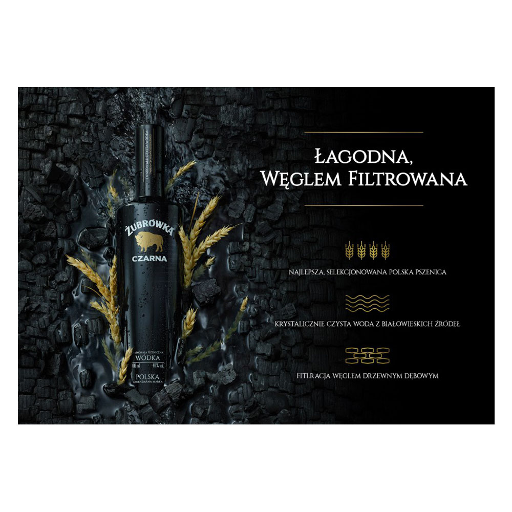 Wódka Żubrówka Czarna 40% 700 ml